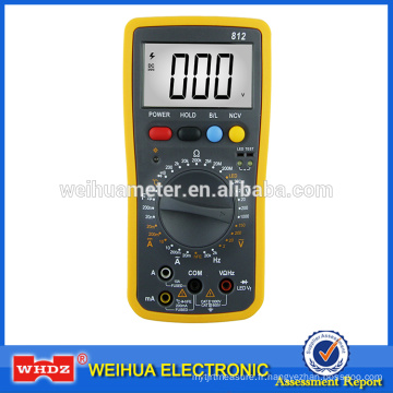 Multimètre numérique WH812 avec test de tension sans contact Erreur insertion alarme Diodes électroluminescentes Test